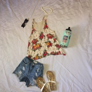 Floral “Rewind” tank top